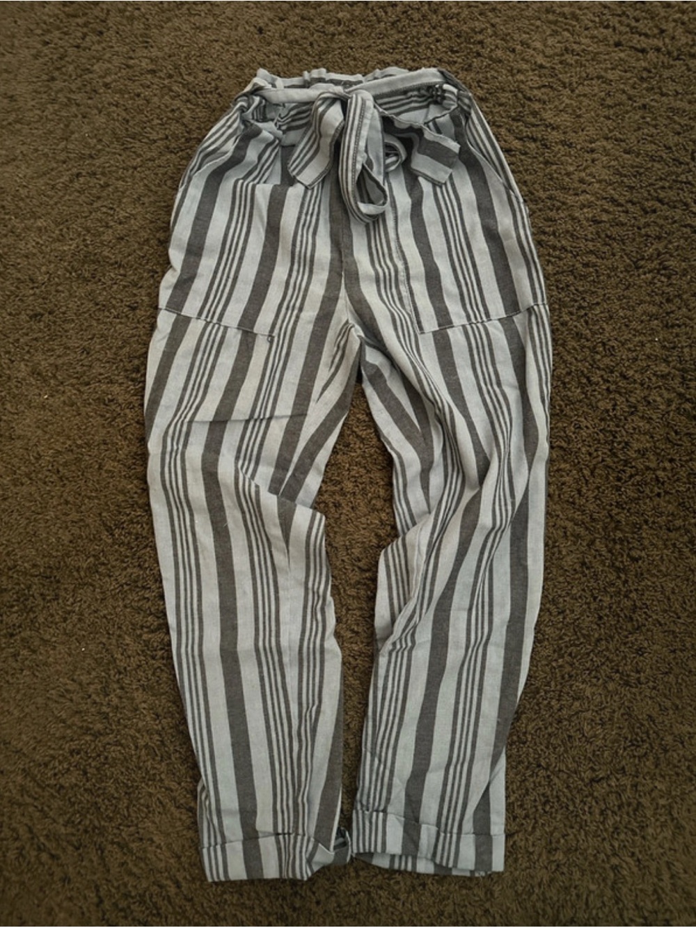 Ci Sono Blue Striped Drawstring Joggers